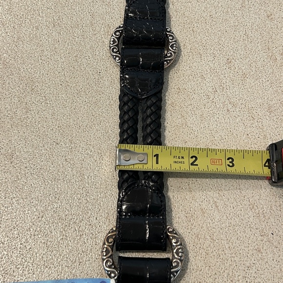 Brighton Black Leather Belt with Silver Plated Hardware Size 40 - Picture 9 of 10